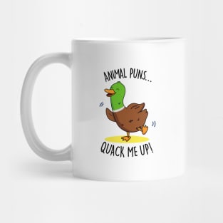 Animal Puns Quack Me Up Cute Duck Pun Mug